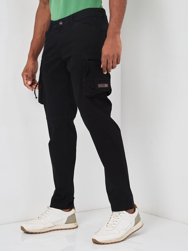 Killer Men Black Solid Cargo