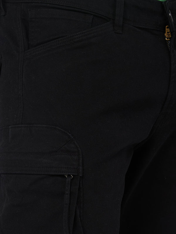 Killer Men Black Solid Cargo