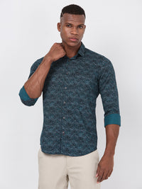 Killer Men Green Printed Slim Fit Shirts