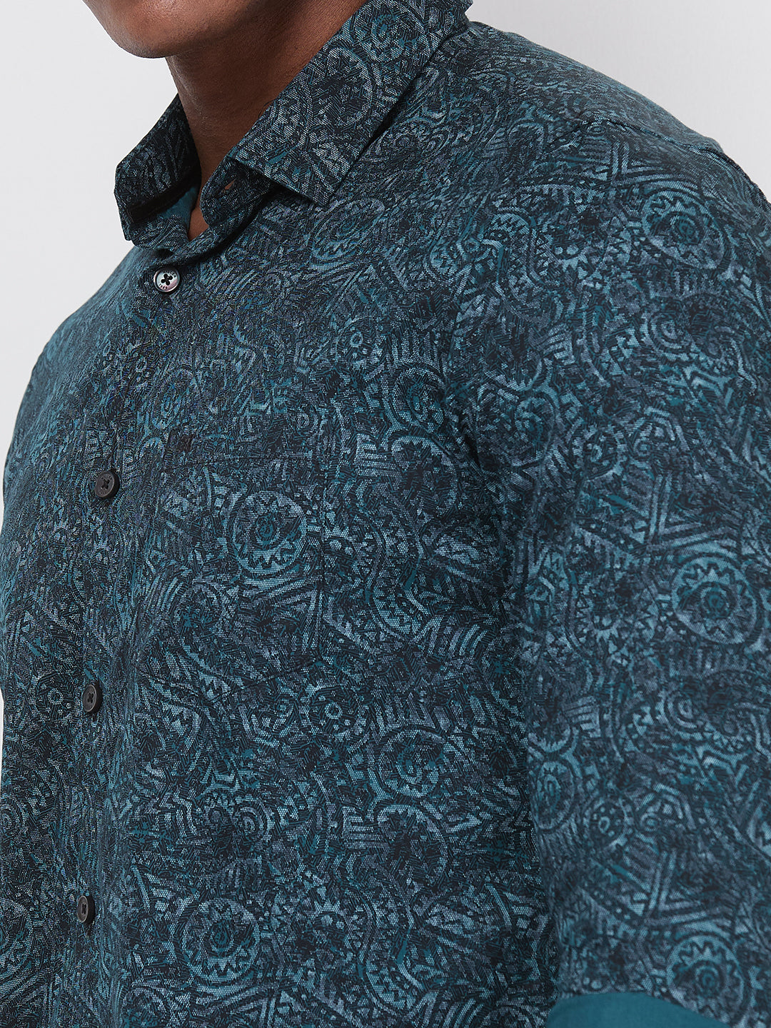 Killer Men Green Printed Slim Fit Shirts