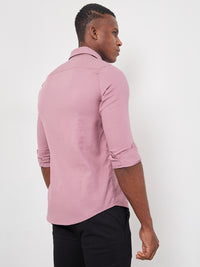 Killer Men Pink Solid Slim Fit Shirts