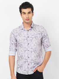 Killer Men Grey Printed Slim Fit Shirts
