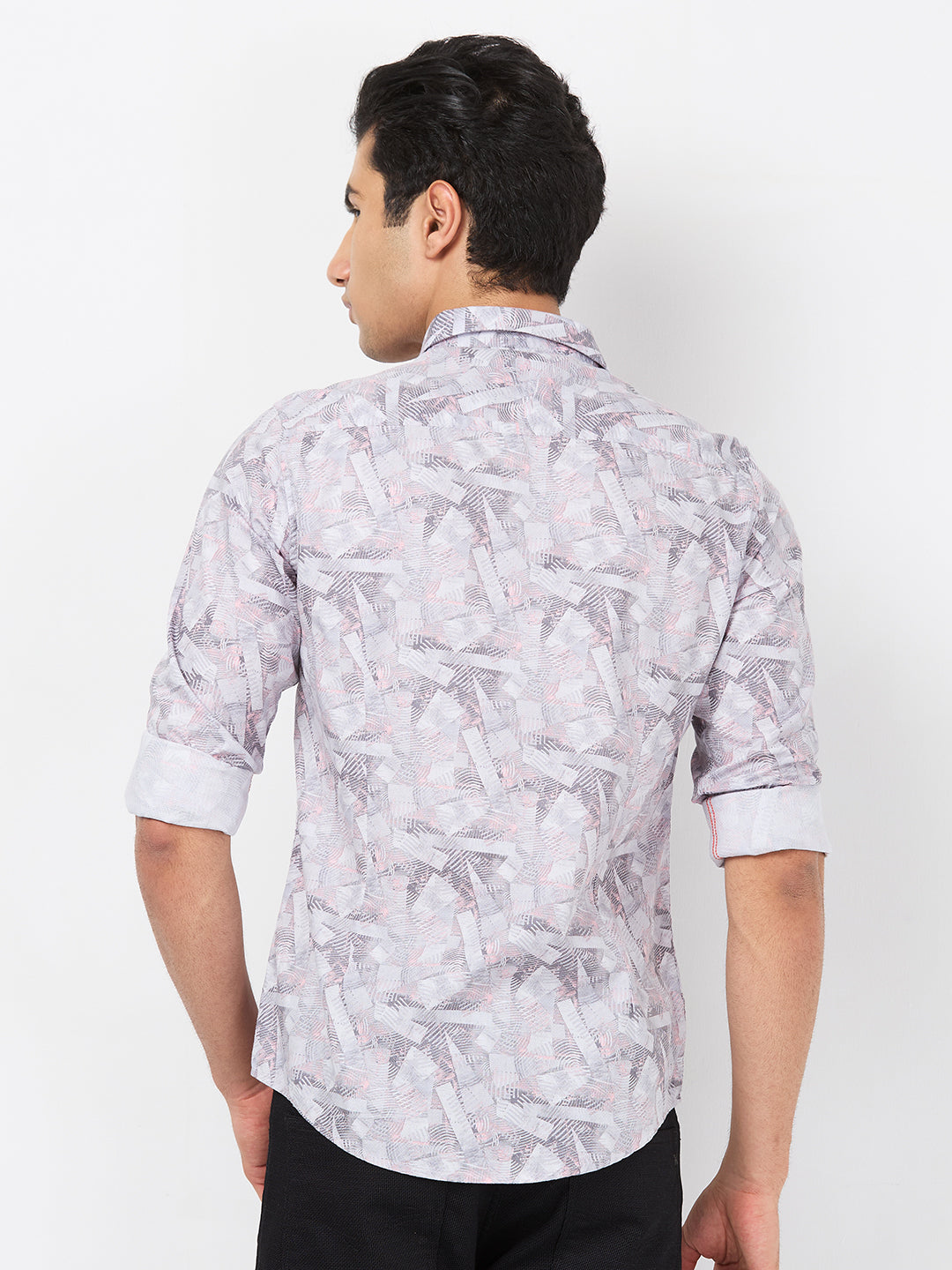 Killer Men Grey Printed Slim Fit Shirts