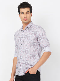 Killer Men Grey Printed Slim Fit Shirts