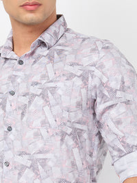 Killer Men Grey Printed Slim Fit Shirts