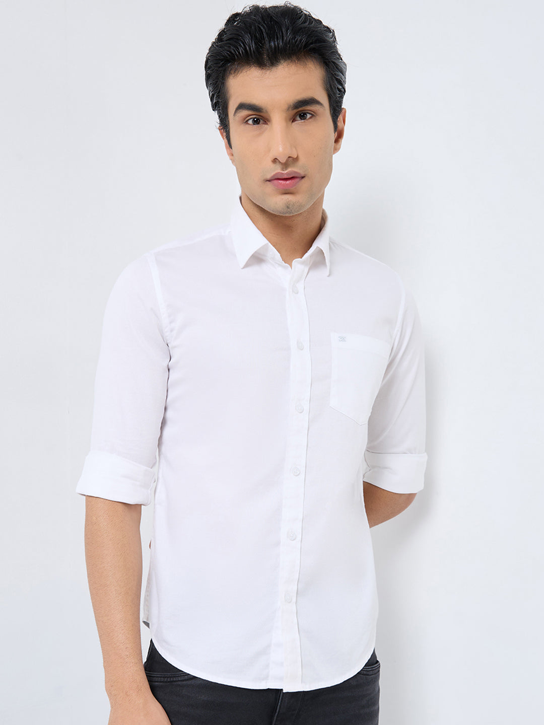 Killer Men White Printed Slim Fit Shirts