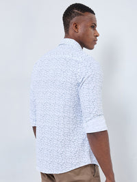 Killer Men White Printed Slim Fit Shirts