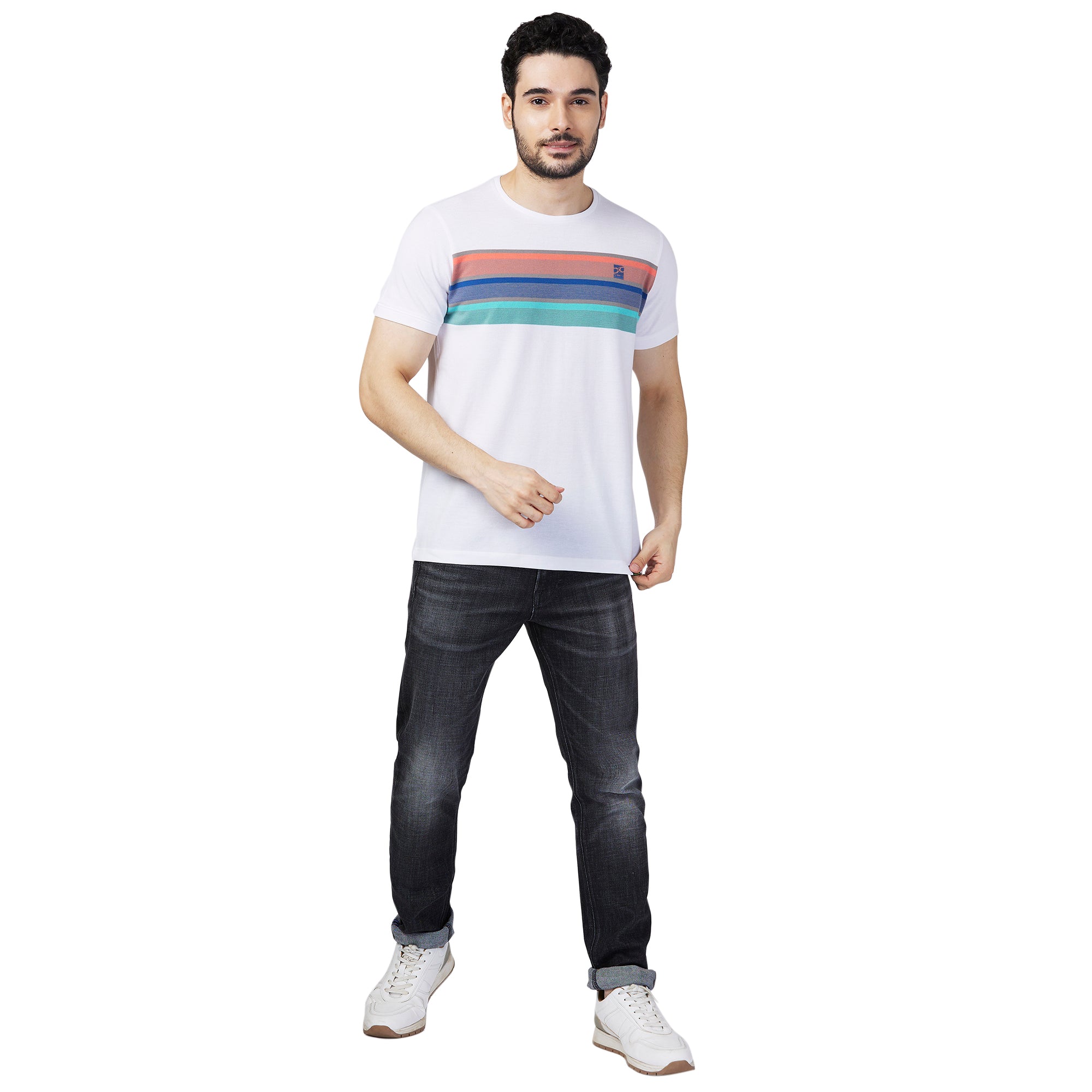 Killer Men White Printed Slim Fit T-Shirt
