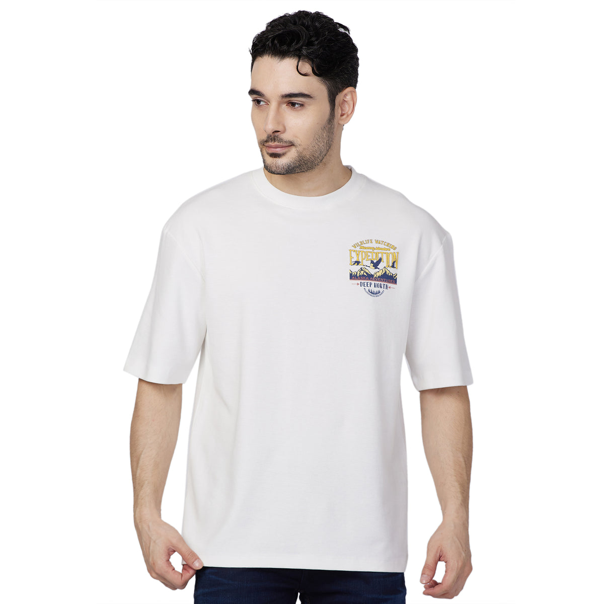 Killer Men White Printed Slim Fit T-Shirt