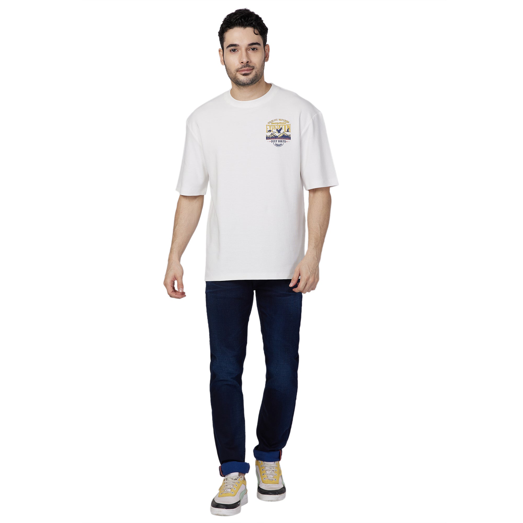 Killer Men White Printed Slim Fit T-Shirt