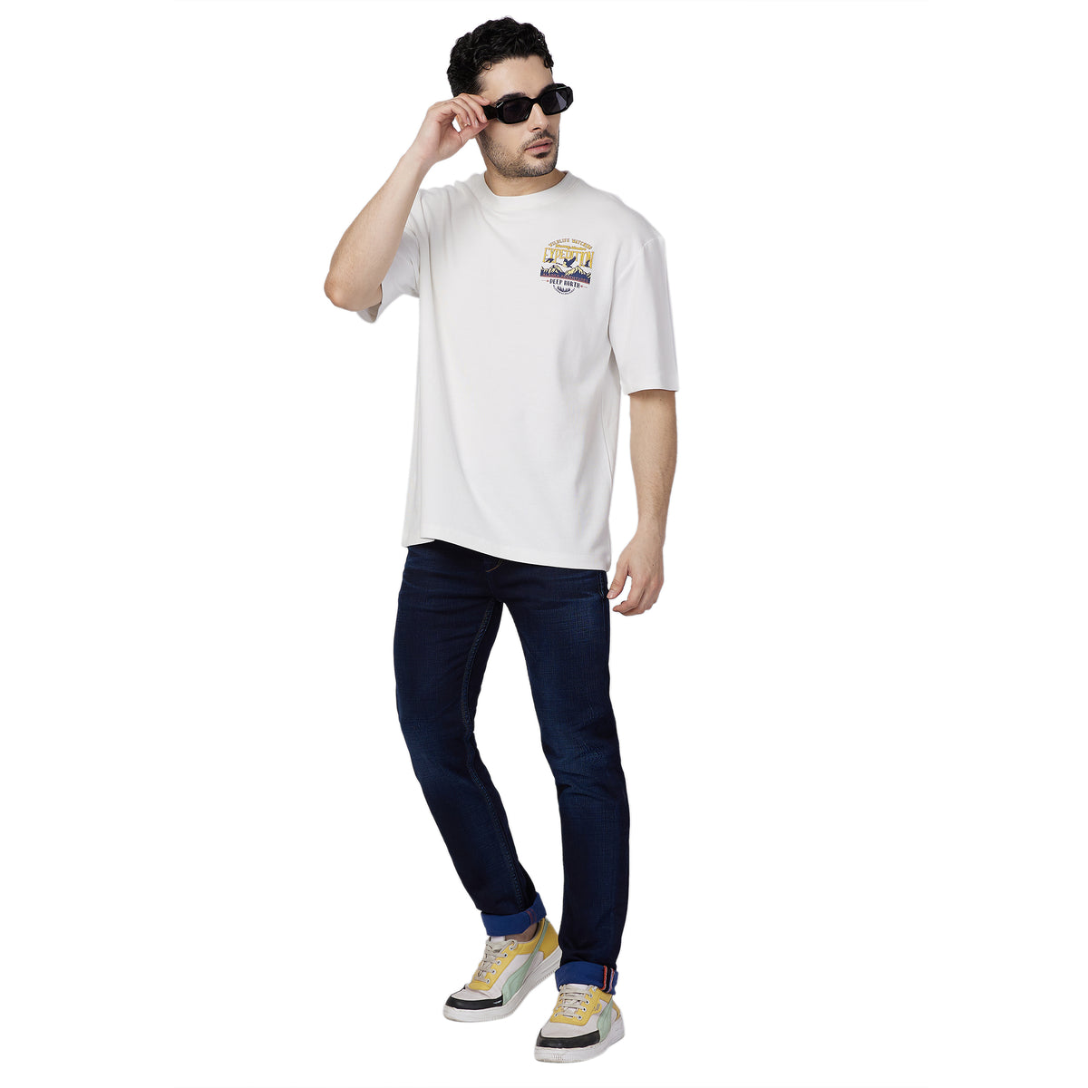 Killer Men White Printed Slim Fit T-Shirt