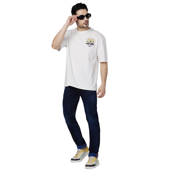 Killer Men White Printed Slim Fit T-Shirt