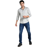 Killer Men Grey Printed Slim Fit Shirts