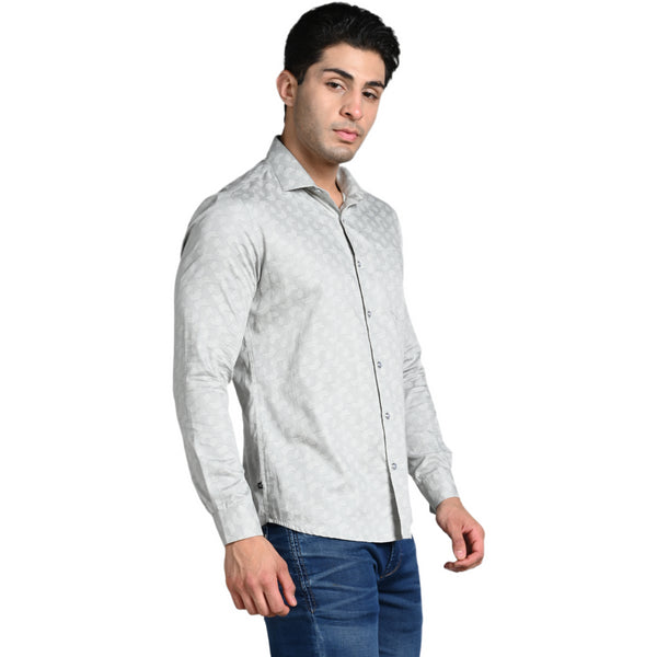 Killer Men Grey Printed Slim Fit Shirts