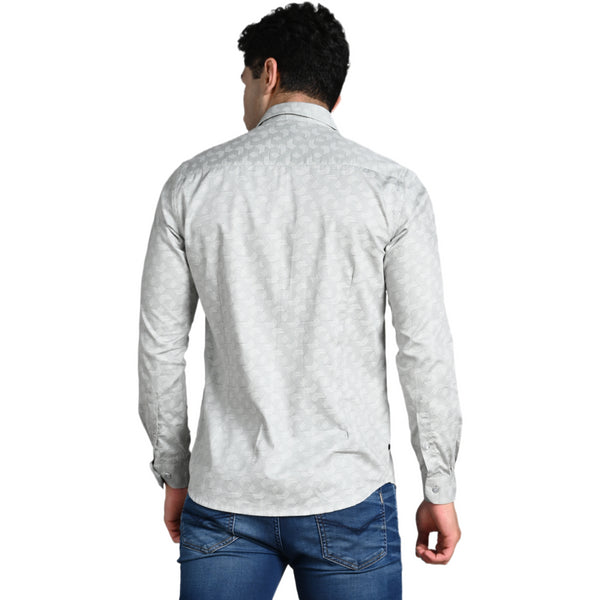 Killer Men Grey Printed Slim Fit Shirts