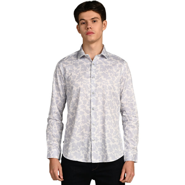 Killer Men Grey Printed Slim Fit Shirts