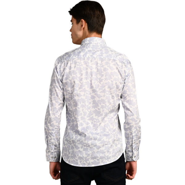 Killer Men Grey Printed Slim Fit Shirts