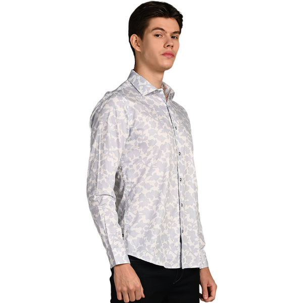 Killer Men Grey Printed Slim Fit Shirts