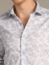 Killer Men Grey Printed Slim Fit Shirts