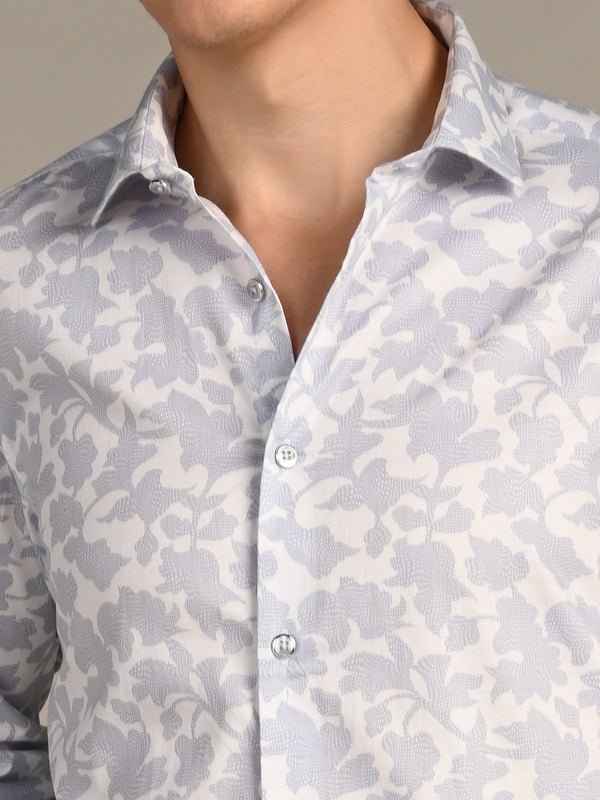 Killer Men Grey Printed Slim Fit Shirts