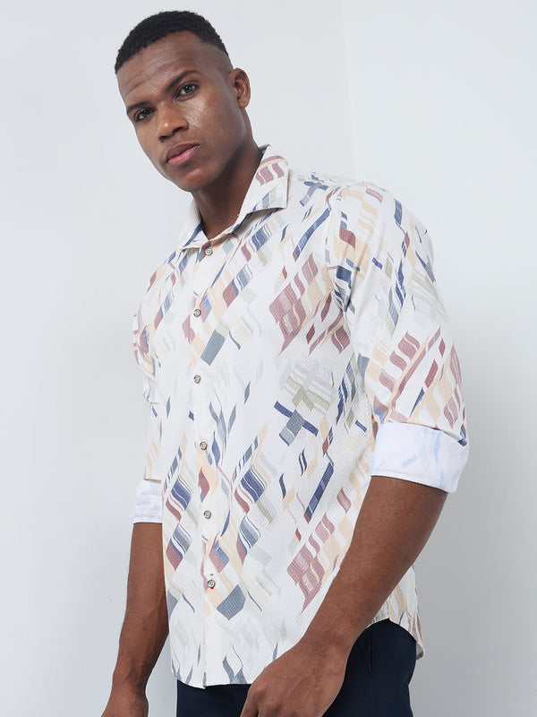 Killer Men Yellow Printed Slim Fit Shirts