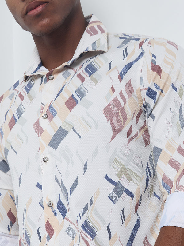 Killer Men Yellow Printed Slim Fit Shirts