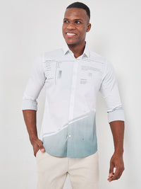 Killer Men Grey Printed Slim Fit Shirts