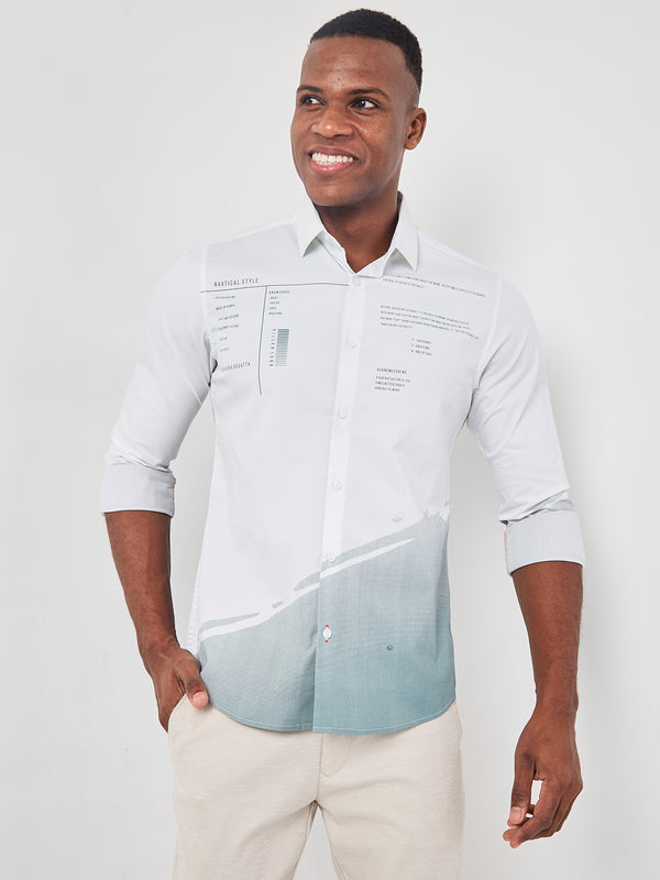 Killer Men Grey Printed Slim Fit Shirts