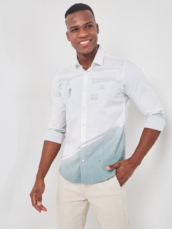 Killer Men Grey Printed Slim Fit Shirts