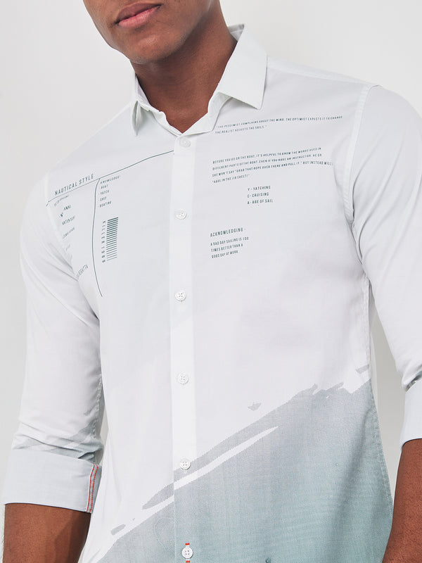 Killer Men Grey Printed Slim Fit Shirts