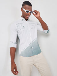 Killer Men Grey Printed Slim Fit Shirts