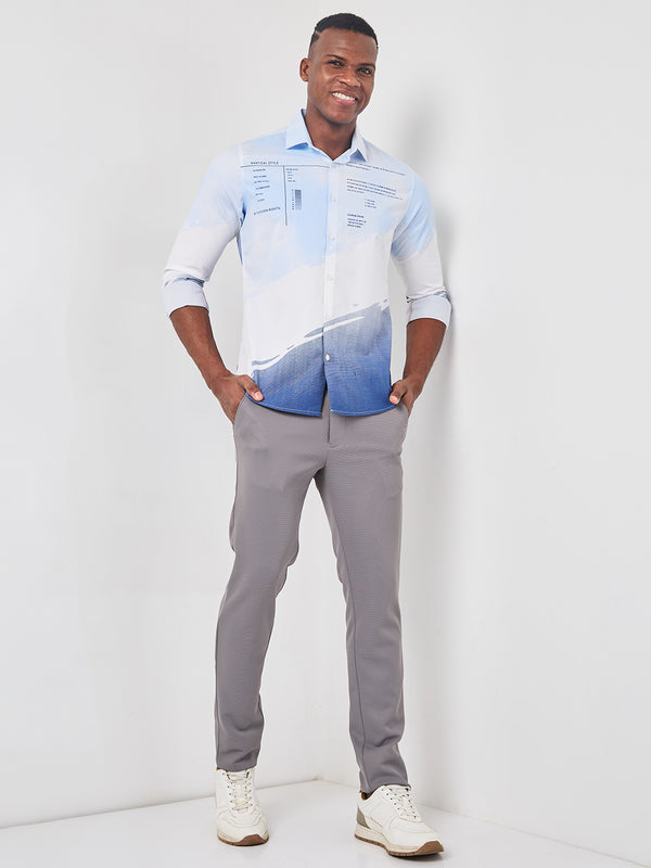 Killer Men Blue Printed Slim Fit Shirts