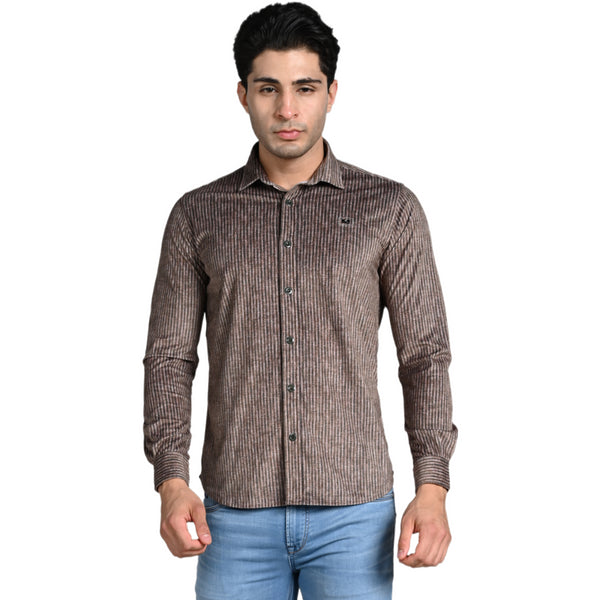 Killer Men Brown Printed Slim Fit Shirts