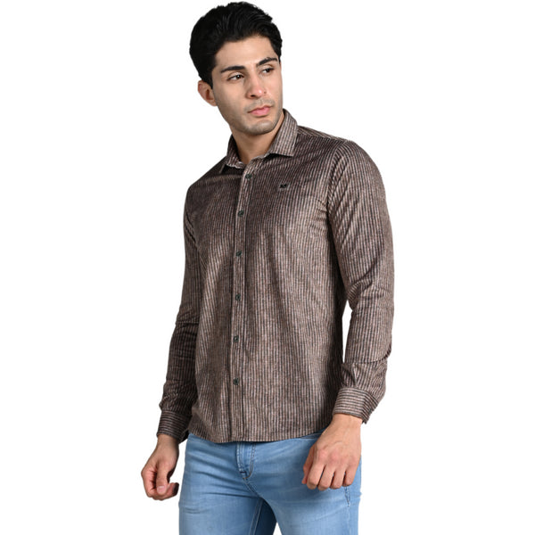Killer Men Brown Printed Slim Fit Shirts
