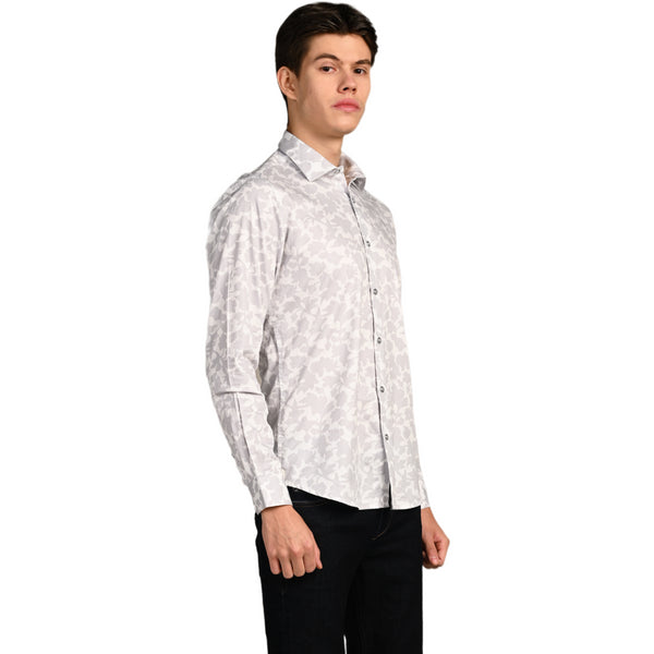 Killer Men Grey Printed Slim Fit Shirts