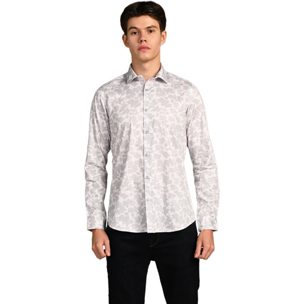 Killer Men Grey Printed Slim Fit Shirts