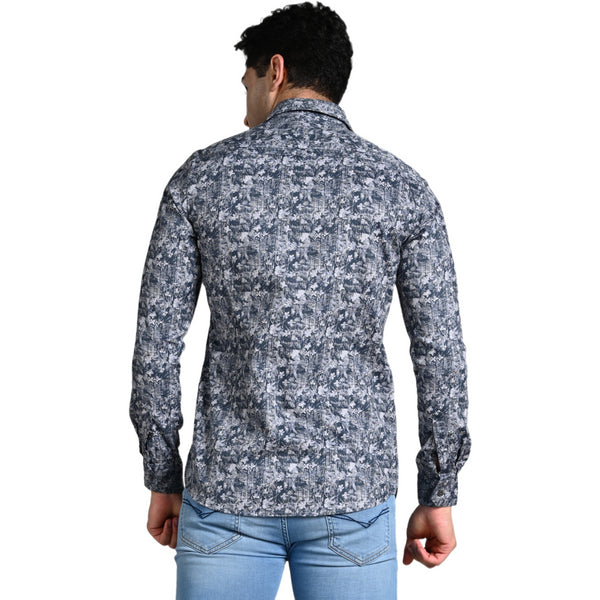 Killer Men Grey Printed Slim Fit Shirts
