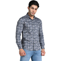 Killer Men Grey Printed Slim Fit Shirts