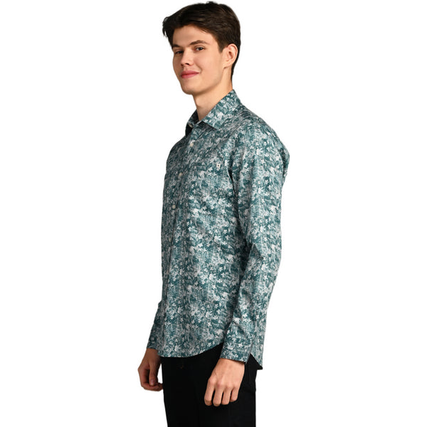 Killer Men Green Printed Slim Fit Shirts
