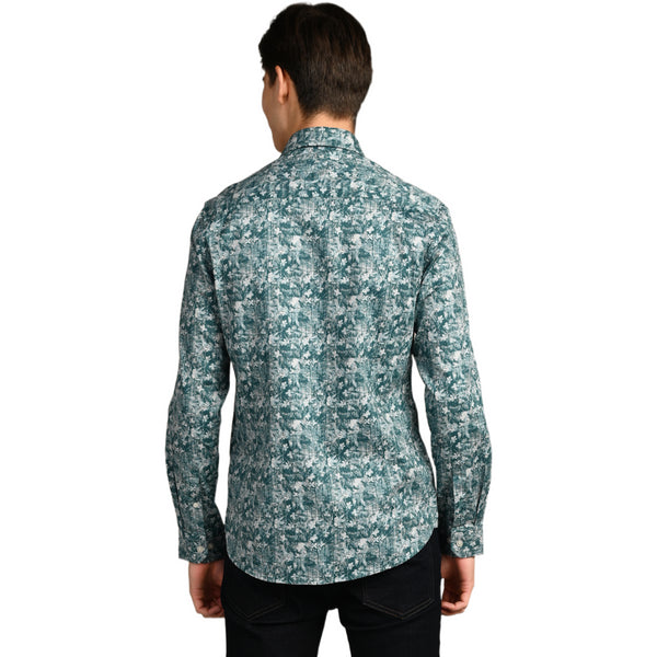 Killer Men Green Printed Slim Fit Shirts