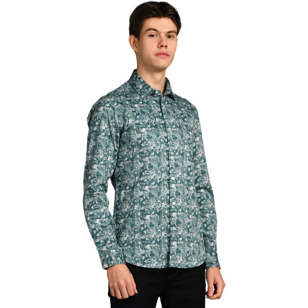 Killer Men Green Printed Slim Fit Shirts