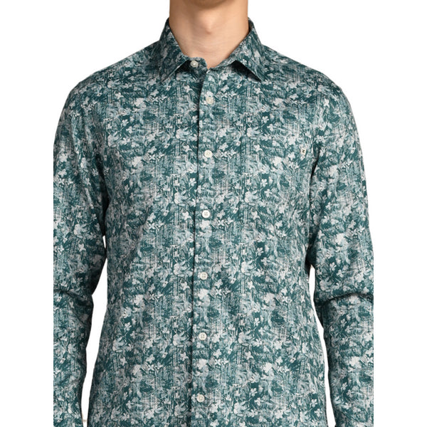 Killer Men Green Printed Slim Fit Shirts