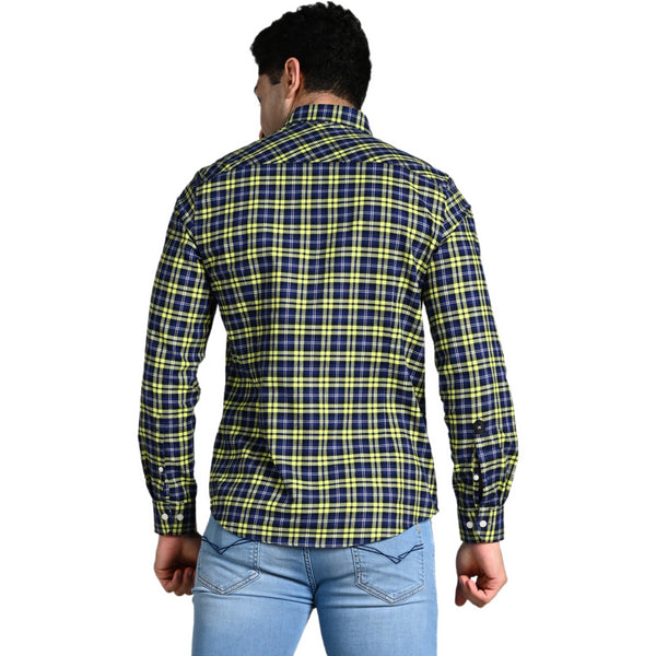Killer Men Green Checks Slim Fit Shirts