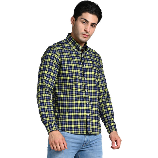 Killer Men Green Checks Slim Fit Shirts