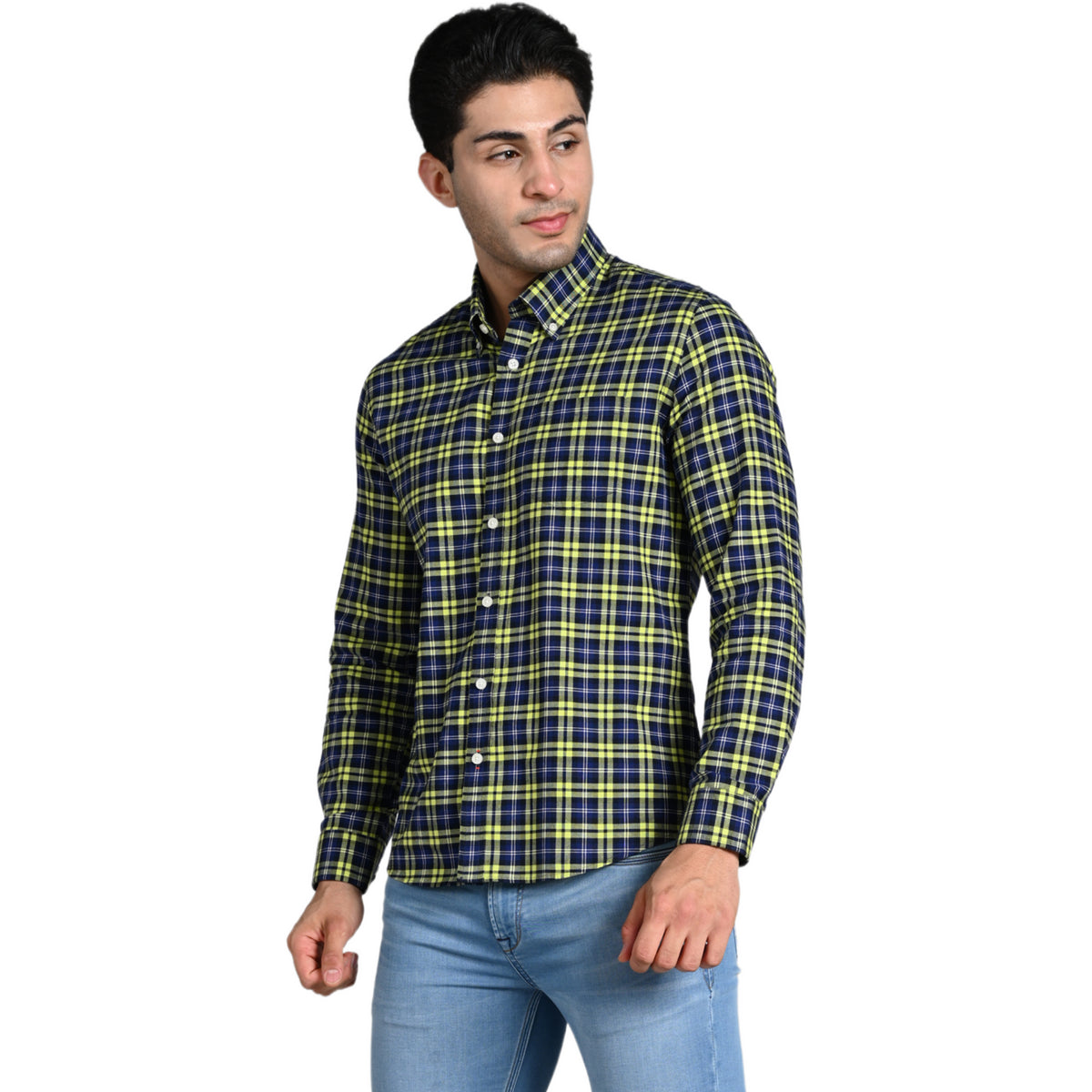 Killer Men Green Checks Slim Fit Shirts