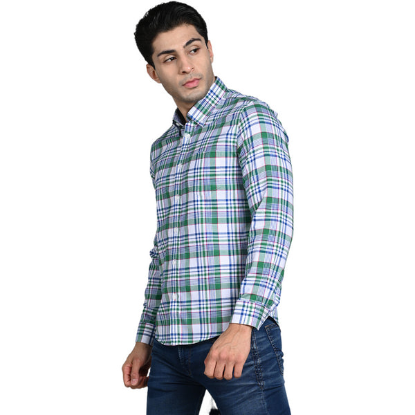 Killer Men Green Checks Slim Fit Shirts