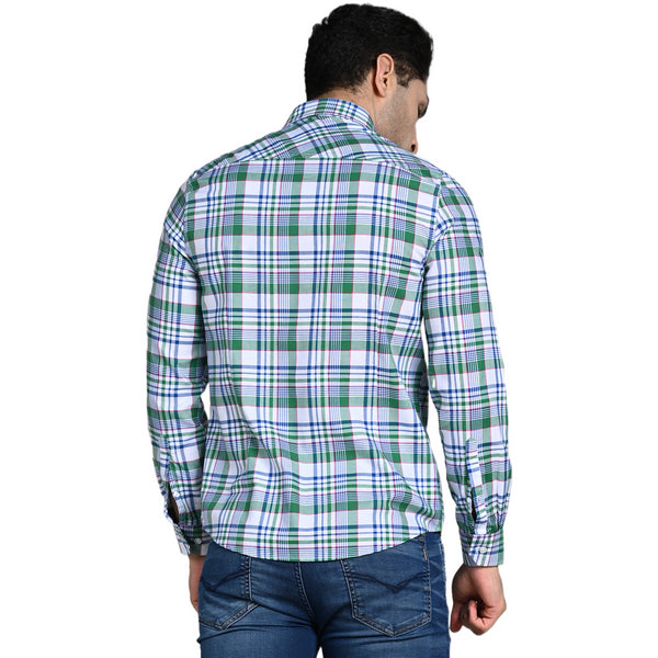 Killer Men Green Checks Slim Fit Shirts