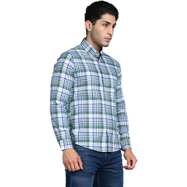 Killer Men Green Checks Slim Fit Shirts