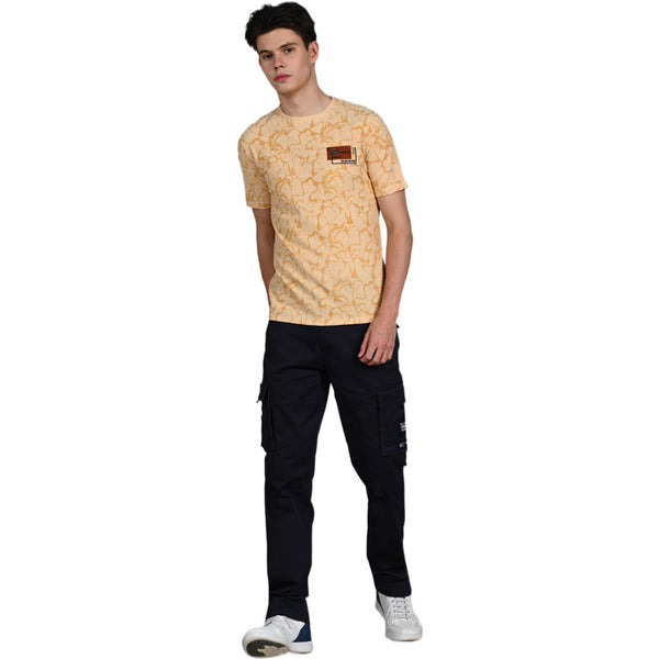 Killer Men Yellow Printed Slim Fit T-Shirt