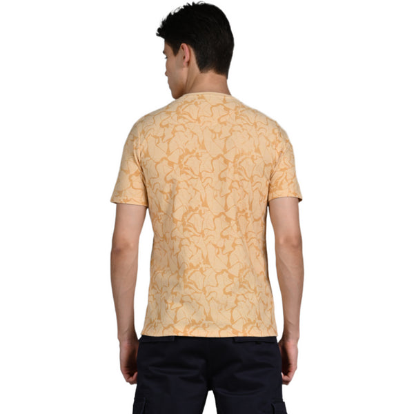 Killer Men Yellow Printed Slim Fit T-Shirt